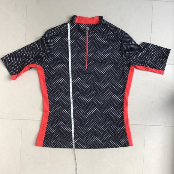 Womens Tail Golf Shirt W/ zipper Black with red trim - Picture 4 of 5